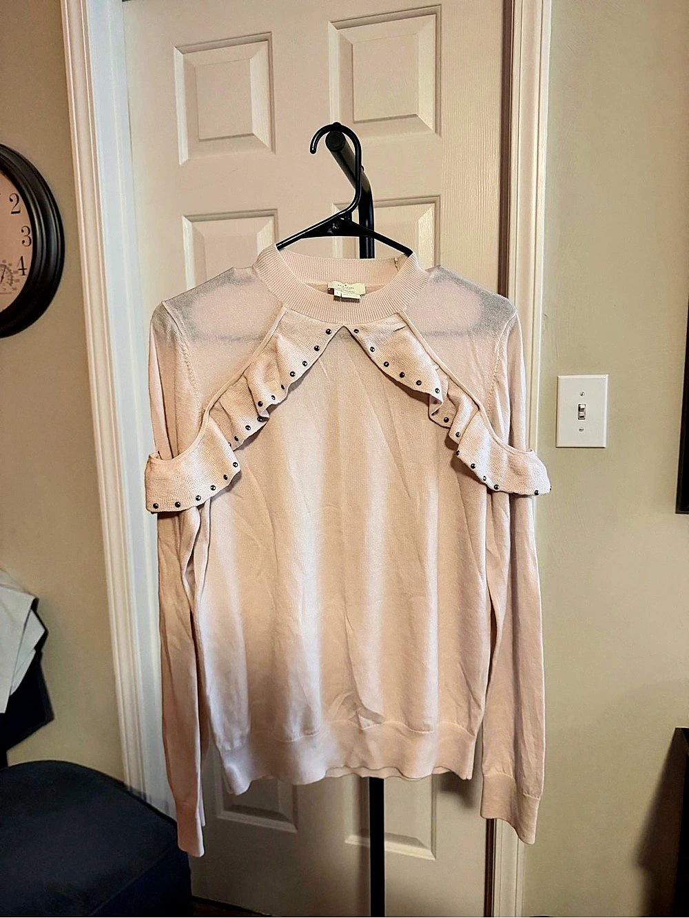 kate spade new york Women's Ruffle Detail Top in Pink Large Like New